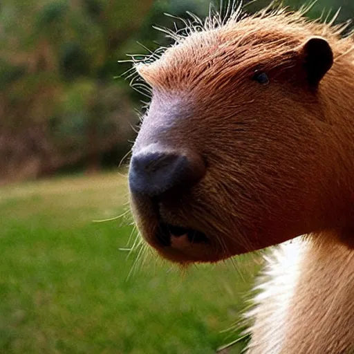 Prompt: Capybara smoking cigar