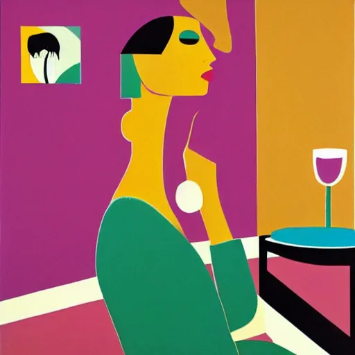 Image similar to Josh Agle, shag. painting