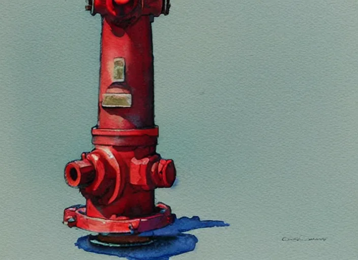 Image similar to concept art of a hydrant, pinterest, artstation trending, behance, watercolor, by coby whitmore, silver, laser light,