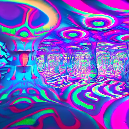 Image similar to a psychedelic 3 d octane render of a dmt trippy jonathan solter, hyperrealistic, dramatic lighting, 8 k, unreal engine