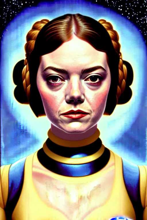 Prompt: emma stone as princess leia in star wars, by magali villeneuve and william bouguereau