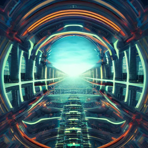 Image similar to a city inside of the human eye,highly detailed, trending on artstation, Beeple style,digital art but as photography