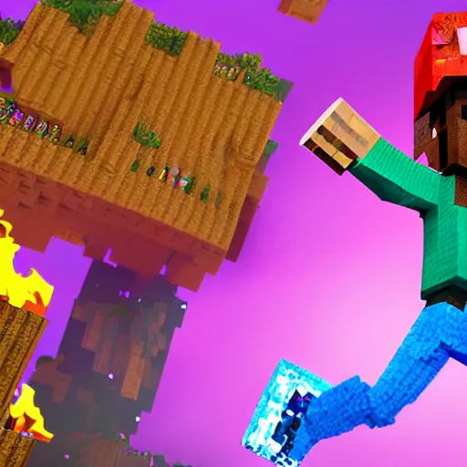 Image similar to Lil Uzi Vert throwing a tantrum because he dropped his diamonds in the lava while playing minecraft