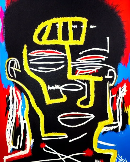 Image similar to A extremely highly detailed majestic hi-res beautiful immaculate head and shoulders award winning painting masterpiece of the face of a strong black african man by Jean-Michel Basquiat, 8k, high textures, hyper sharp, insanely detailed and intricate, super detailed, 8k HDR high quality