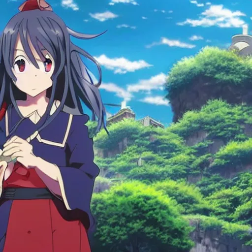 Prompt: Beautiful Isekai anime landscape filled with magic