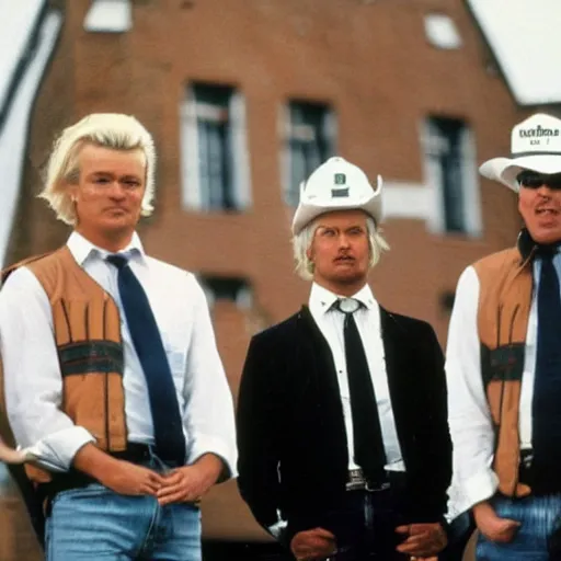 Prompt: geert wilders in the village people