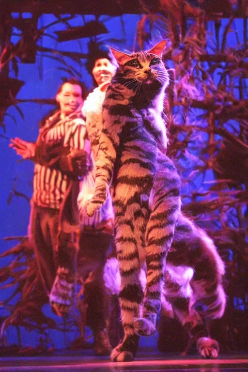 Image similar to 📷 mungojerrie and rumpleteazer, cats musical 1 9 9 8, dynamic lighting