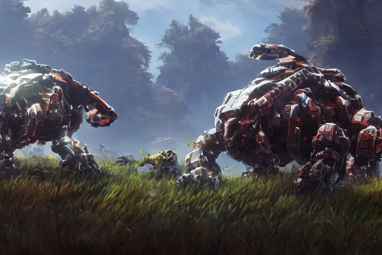 Image similar to shellsnapper machine mecha animal beast robot of horizon forbidden west horizon zero dawn bioluminiscence global illumination ray tracing hdr fanart arstation by sung choi and eric pfeiffer and gabriel garza and casper konefal