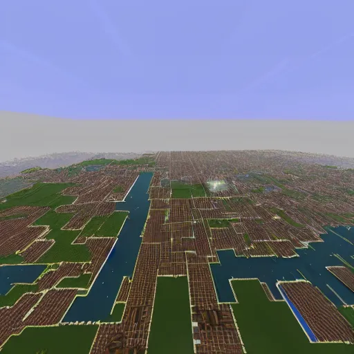 Image similar to ground view of the city, hyperrealism, no blur, 4k resolution, ultra detailed, style of Minecraft