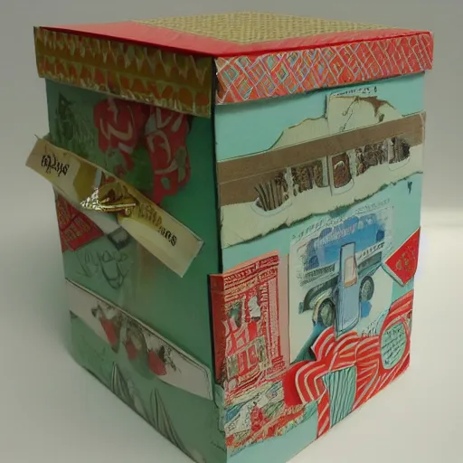 Image similar to vintage craft paper gift box, old school