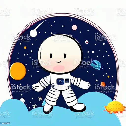 Image similar to cute space astronaut theme, stock vector art, comic, professional, pro