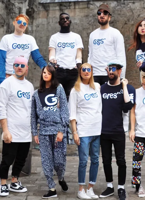 Prompt: greggs themed clothing, fashion