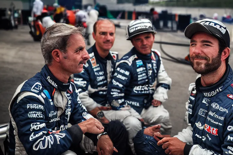 Prompt: closeup portrait of a pit crew at the formula 1, by Steve McCurry and David Lazar, natural light, detailed face, CANON Eos C300, ƒ1.8, 35mm, 8K, medium-format print