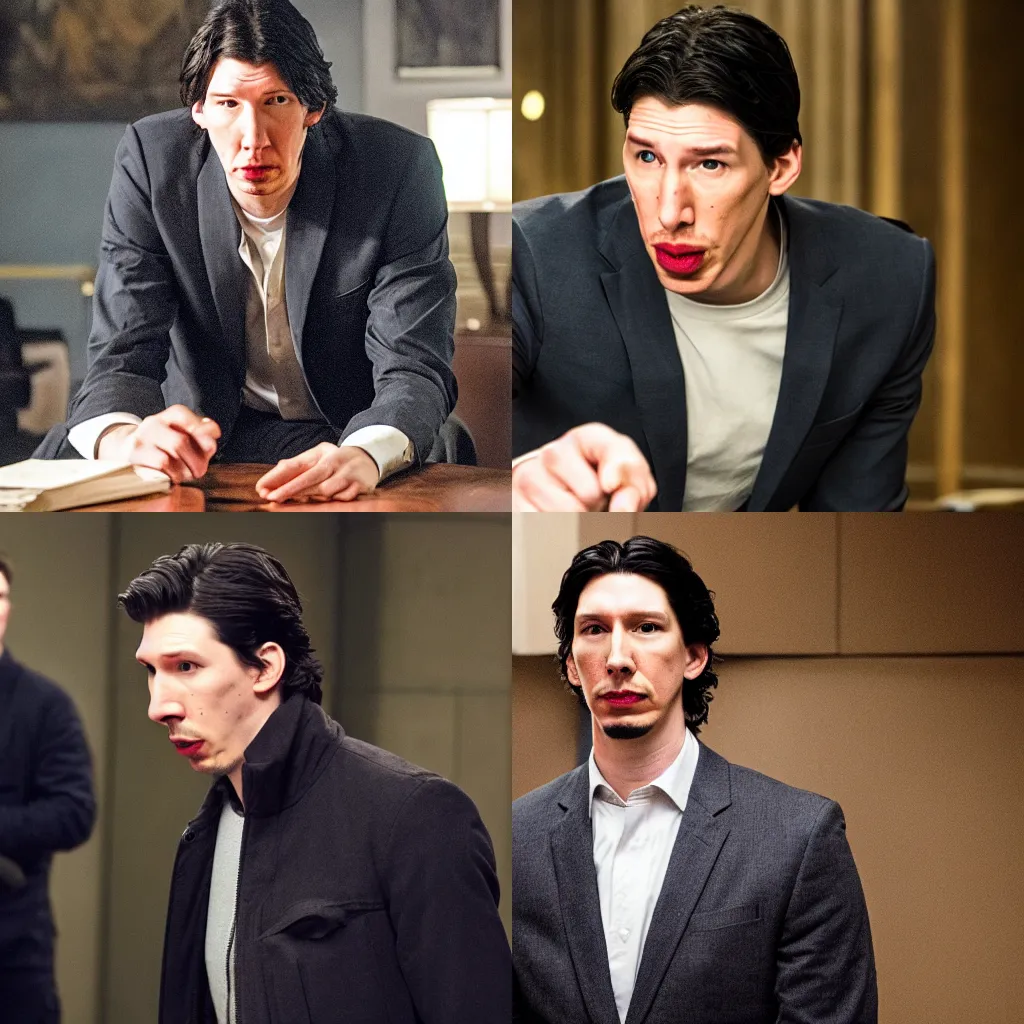 Prompt: adam driver as sonny carisi from law and order svu action shot