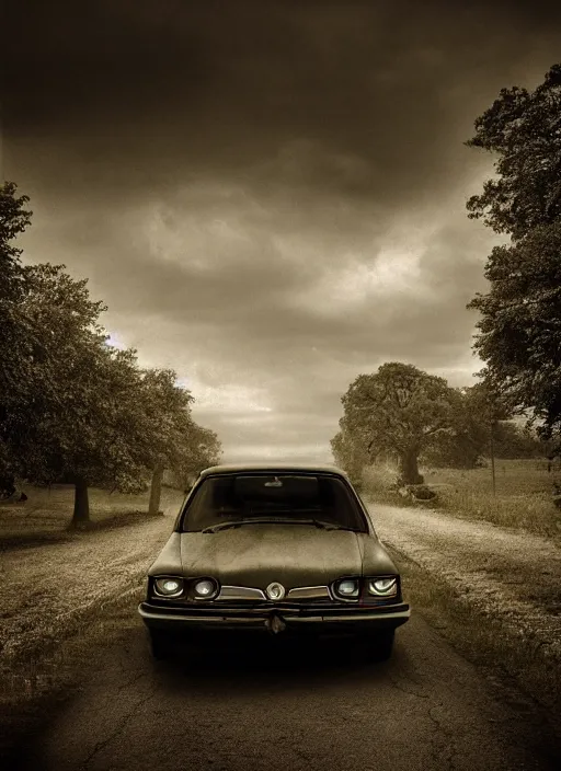 Prompt: car, in the style of the Dutch masters and Gregory Crewdson, dark and moody