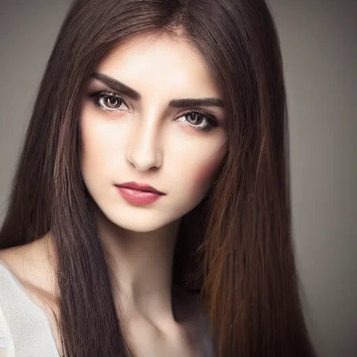 Prompt: beautiful female angel, Iranian, asymmetrical face, ethereal volumetric light, sharp focus