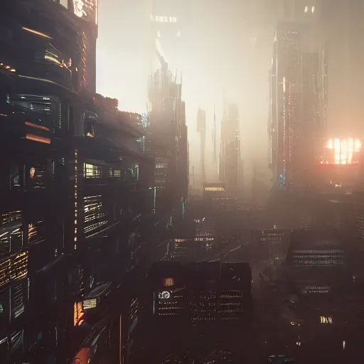 Image similar to grimdark dystopian cyberpunk city, unreal engine, 8 k, ultra realistic, ultra detail