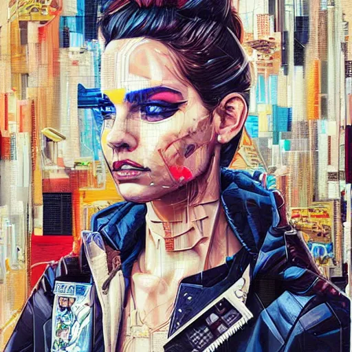 Image similar to a portrait of a character in a scenic environment by sandra chevrier, hyperdetailed, cyberpunk, cybernetically augmented, cool, trending on artstation