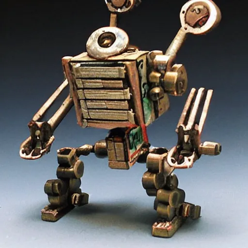 Prompt: E.M. Pino : miniature anti-bot machine created by Ziggy, the former Demon King