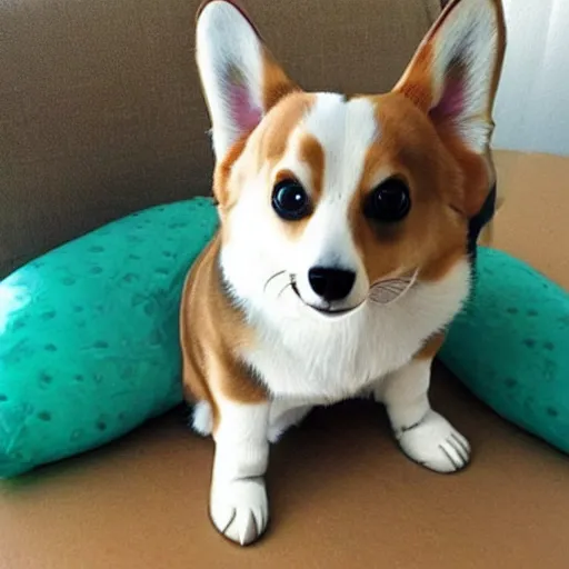 Image similar to corgi dog as handsome squidward