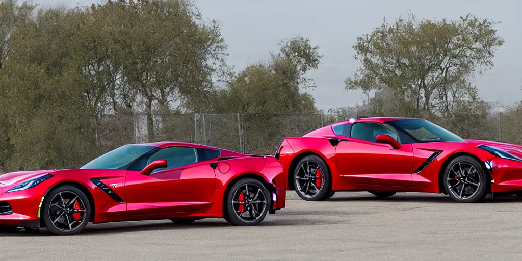 Image similar to chevrolet corvette stingray coupe z 5 1 2 lt, in red and white