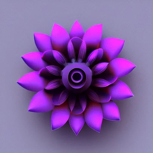 Prompt: big robotic flower, 3 d render, octane engine