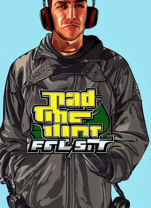 Image similar to illustration gta 5 artwork of mr steele fpv pilot, in the style of gta 5 loading screen, by stephen bliss