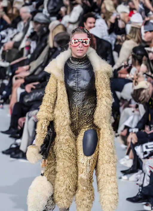 Image similar to hyperrealistic and heavy detailed moncler runway show of x - men, leica sl 2 5 0 mm, vivid color, high quality, high textured, real life