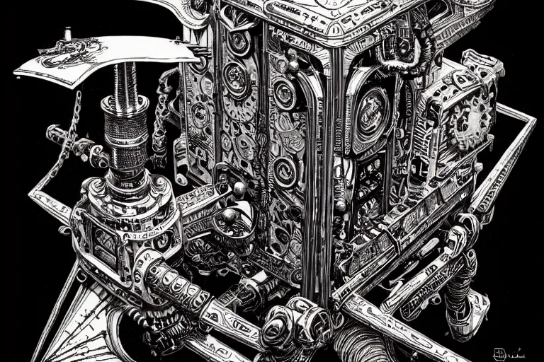 Image similar to a majestic steampunk table legs, high details, bold line art, by vincent di fate and joe fenton, inking, etching, screen print, masterpiece, trending on artstation, sharp, high contrast, hyper - detailed,, hd, 4 k, 8 k