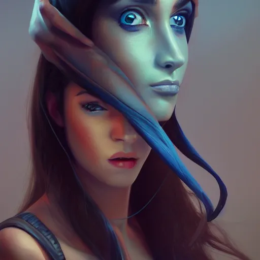 Image similar to greek , ameera al taweel , blue eyes, black hair, beautiful face, Hyper-realistic, Highly Detailed, HD, by Brom, by beeple, studio ghibli, wallpaper, highly detailed, trending on artstation