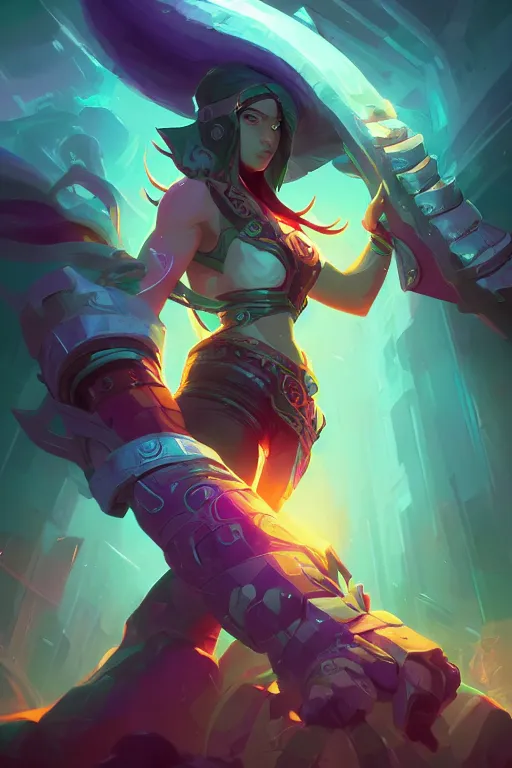 Illaoi from league of legends, Stable Diffusion