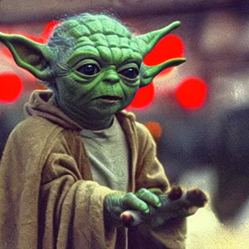 Image similar to yoda performing at woodstock