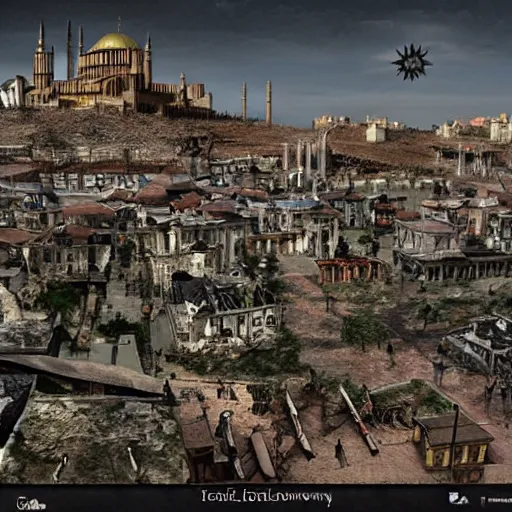 Prompt: constantinople zombie town