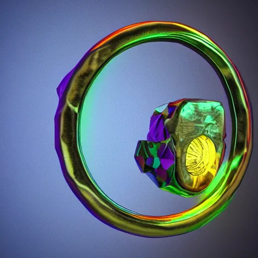 Image similar to renaissance statue bright neon ring, digital art, 3 d render, ray tracing, hyper - realistic, hyper detailed, 8 k resolution, sharp focus