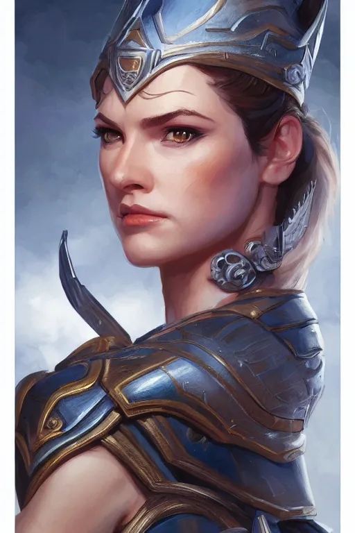 Image similar to amazon valkyrie athena, d & d, fantasy, portrait, highly detailed, headshot, digital painting, trending on artstation, concept art, sharp focus, illustration, art by artgerm and greg rutkowski and magali villeneuve