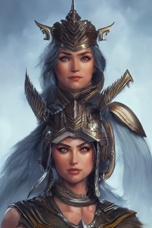 Image similar to amazon valkyrie athena, d & d, fantasy, portrait, highly detailed, headshot, digital painting, trending on artstation, concept art, sharp focus, illustration, art by artgerm and greg rutkowski and magali villeneuve