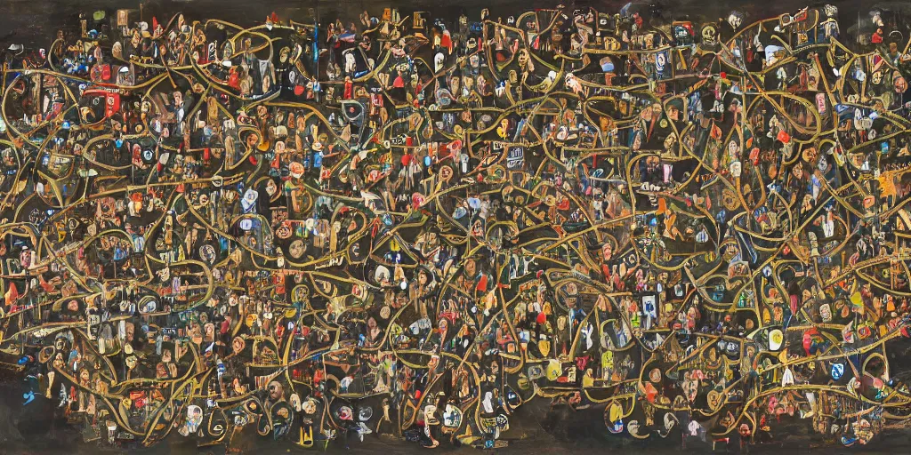 Image similar to a network of artists in the 2 1. century in western europe