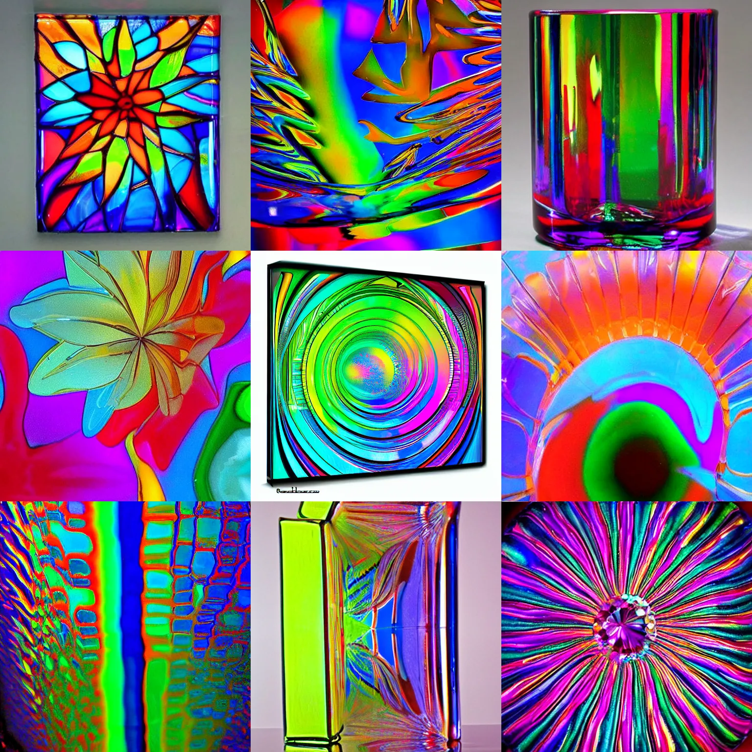 Prompt: glass colorful art relfection beauty refraction