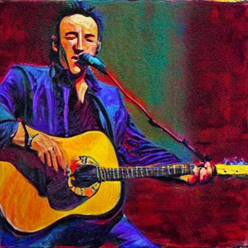 Prompt: impressionist portrait of Bruce Springsteen