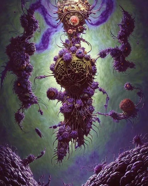 Image similar to the platonic ideal of flowers, rotting, insects and praying of cletus kasady carnage thanos dementor wild hunt doctor manhattan chtulu mandelbulb mandala howl's moving castle botw davinci heavy rain, d & d, fantasy, ego death, decay, dmt, psilocybin, concept art by greg rutkowski and ruan jia