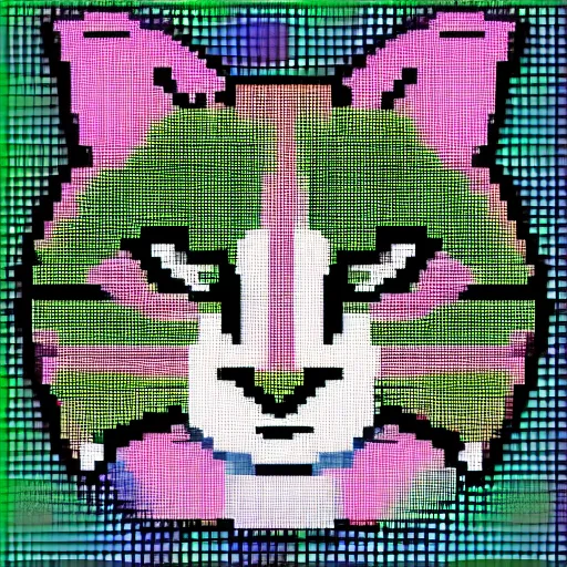 Image similar to pixel art of a cat