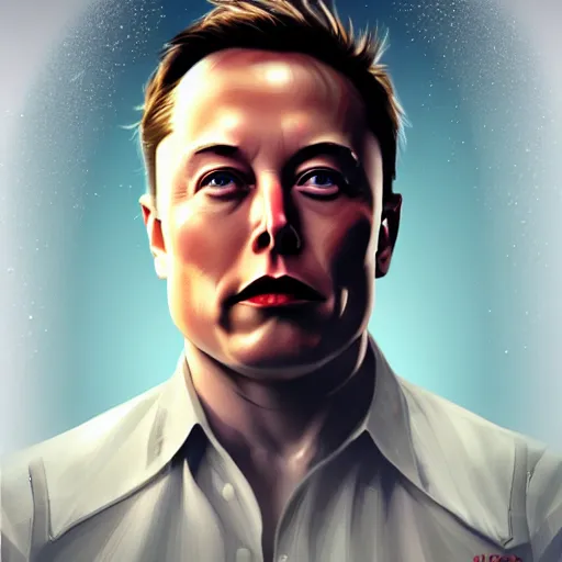Image similar to elon musk as a cyborg, digital art, artstation
