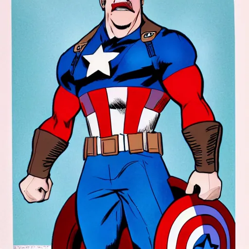 Image similar to Captain America character design in the style of John Romitta sr