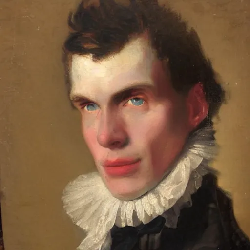 Image similar to An 18th century oil painting of Jerma985, portrait of Jerma985, grainy, realistic, very realistic, hyperrealistic, highly detailed, very detailed, extremely detailed, very neat, very epic, very cool, detailed, trending on artstation