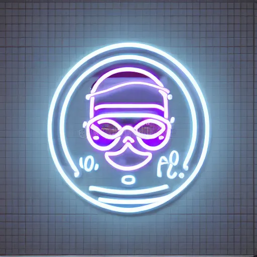 Prompt: neon professor logo , vector illustration