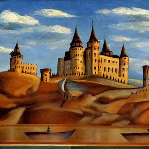 Image similar to by ruth orkin daring oil and canvas. a beautiful conceptual art of a castle in the clouds.