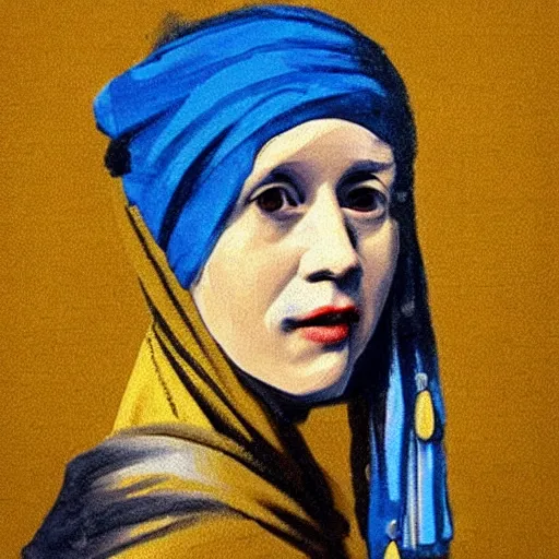 Image similar to Boris Johnson as the girl with the pearl earring