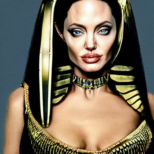 Image similar to an amazing award winning photo of angelina jolie as cleopatra