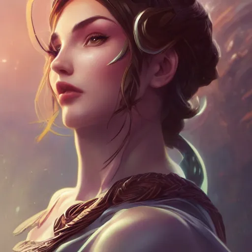 Image similar to perfectly - centered - portrait of caitlyn league of legends, intricate, highly detailed, digital painting, artstation, concept art, smooth, sharp focus, illustration, unreal engine 5, 8 k, art by artgerm and greg rutkowski and alphonse mucha