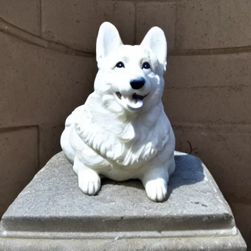 Image similar to Marble statue of a corgi